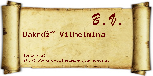 Bakró Vilhelmina névjegykártya